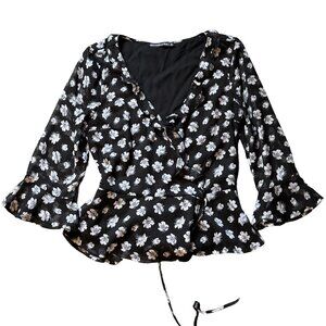 Abercrombie Floral Wrap Blouse  - Size S